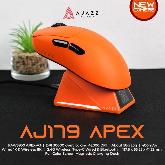AJAZZ AJ179 APEX 8K GAMING MOUSE THREE MODE PAW3950 APEX-AJ FLAGSHIP SENSOR UP TO 42000 DPI WITH