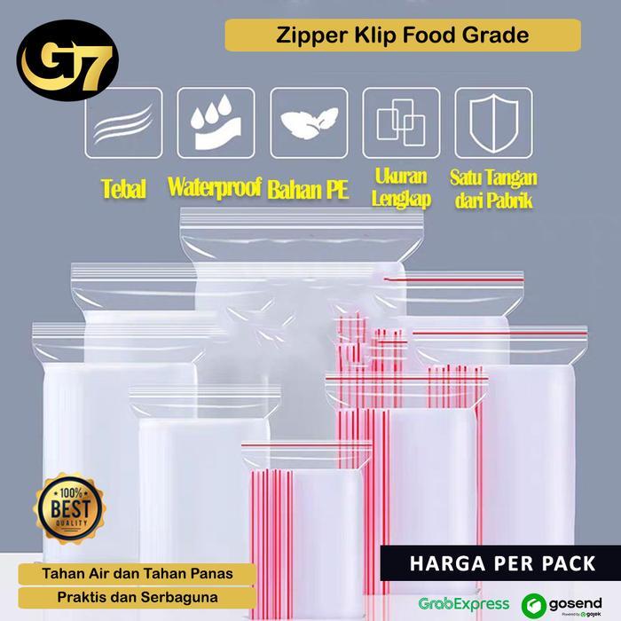 PLASTIK KLIP TEBAL BESAR KECIL ZIPPER CLIP MAKANAN FOOD GRADE BENING TRANSPARAN PLASTIC SEGEL