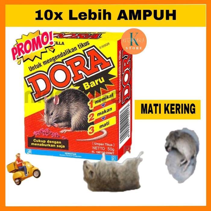 DORA PEMBASMI TIKUS PALING AMPUH MENGUSIR BESERTA KOLONINYA MATI KERING DORA 50GR DORA Racun Tikus