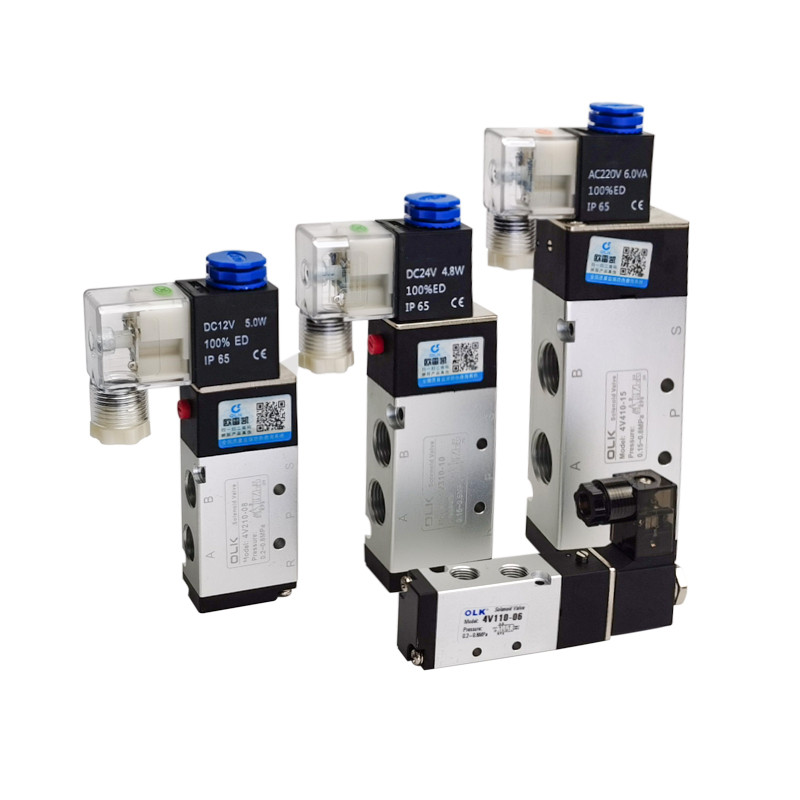 IMPORT 4V210-08 4v110-06 Pneumatic 5 Way Air Valve 5/2 Electromagnetic DC12V DC24V Solenoid Valves