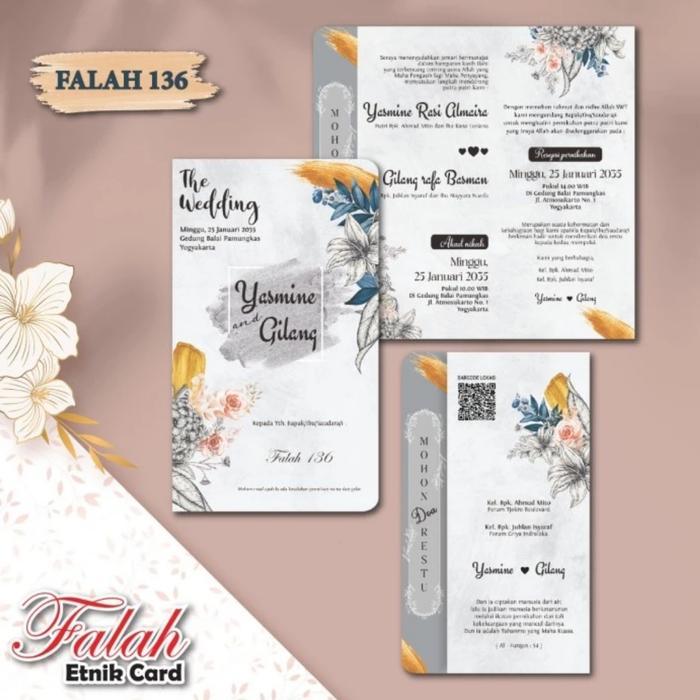 FALAH 136 Blangko Undangan Pernikahan Undangan Pernikahan Blangko Undangan Nikah Khitan