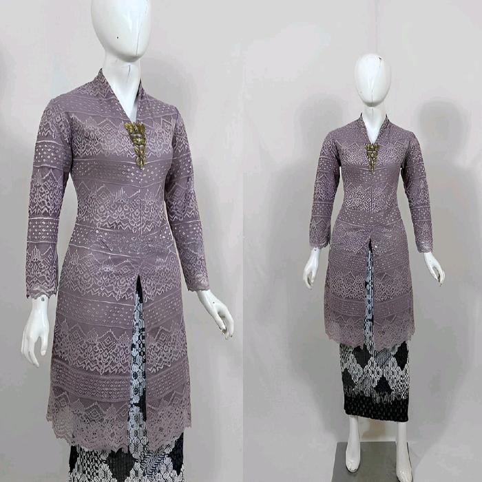 sar Setelan Kebaya Tunik Brokat Atasan Kebaya Modern Brukat Malika Model Kurung Busui Resleting