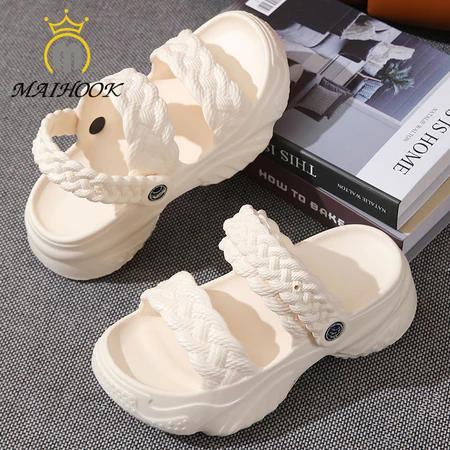 Donatello - Sandal Wedges Wanita Kekinian Sol Tebal Sandal Wanita Ekstra Tebal Eva Sandal Keluarga