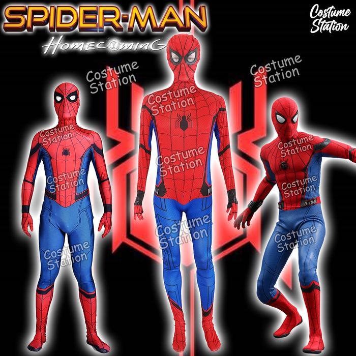 TERBARU Kostum Spiderman Homecoming / Costume Superhero Marvel pria dewasa ORIGINAL