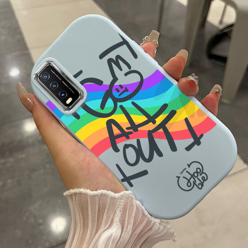Casing Hp Untuk VIVO Y20 Y20i Y20s Y20T Y12s Y12a Case Casing Pelangi Graffiti pola Kerang gemuk pon