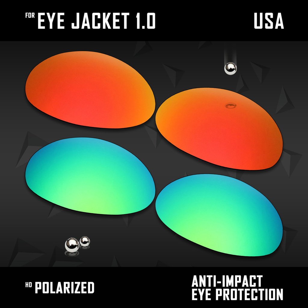 Visorize Polarized Replacements UV Protection Lenses For Oakley Eye Jacket 1.0 Sunglasses - Multi