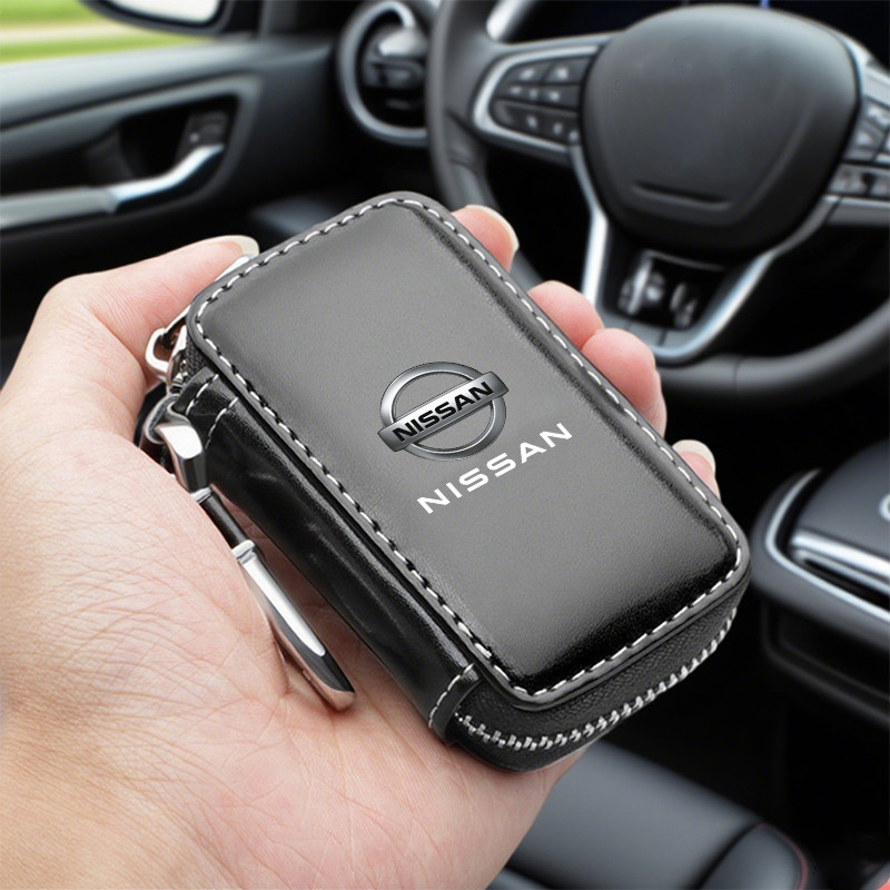 Leather Car Key Case Key Full Cover for Nissan X-Trail Qashqai Juke Leaf Micra NOTE Patrol Pulsar