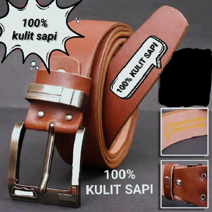ANJS [IKAT PINGGANG KULIT SAPI ASLI ]gesper kulit asli ikat pinggang kulit sapi Sabuk kulit pria