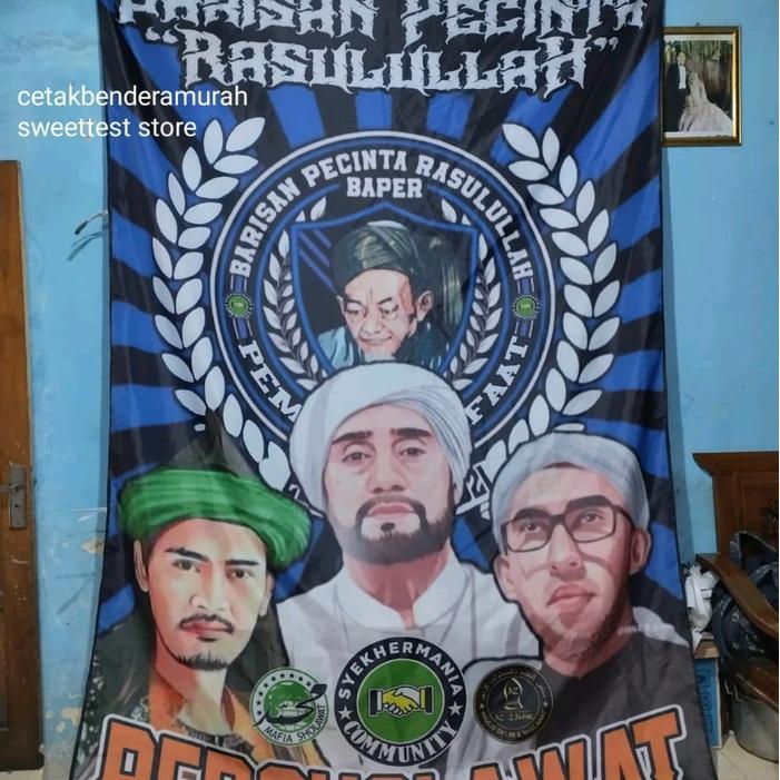Promo Bendera Ready Stok Uk 200X300Cm, 1 Hari Jadi, Bendera Syekhermania Full Printing, Bendera