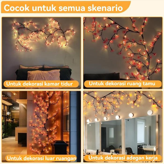 Lampu Dinding LED Pohon Willow DIY Lampu Dekorasi Ruang Tamu dan Kamar Tidur dengan Remote Control
