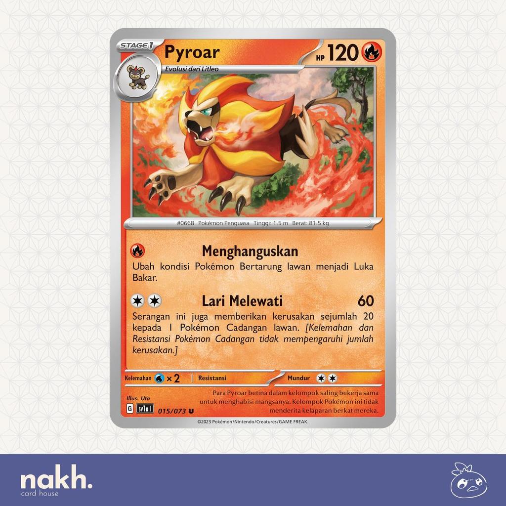 Kartu Pokemon TCG Indonesia Hantaman Triplet sv1a 015/073 Pyroar