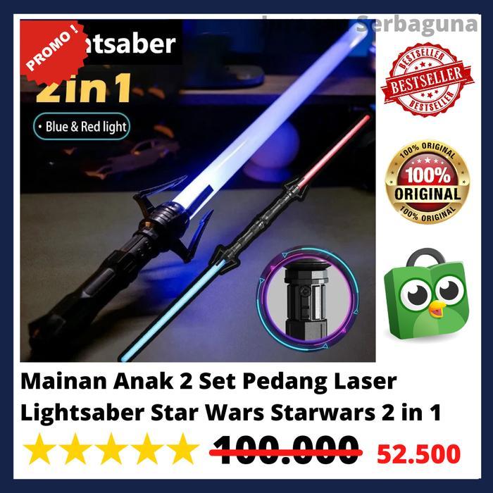 Mainan Anak 2 Set Pedang Laser Lightsaber Star Wars Starwars 2 in 1