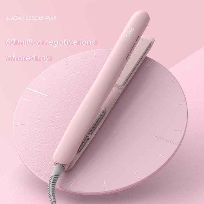 Livchic Ls303S 2In1 Catok Rambut 45Mm Dengan 60 Juta Ion Negatif Dan Fungsi Infrared Sisir Ai