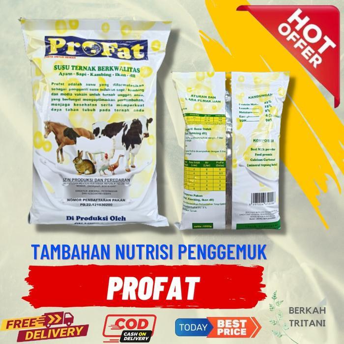 Profat 1Kg Susu Pengganti Induk Hewan Ternak Kambing Domba Sapi Babi Susu Skim Hewan