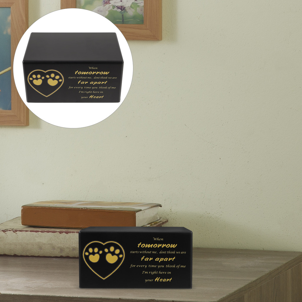 Pet Ash Wooden Urn Simple Elegant Design Hard Structure Fading Rust Resistant Memorial Cinerary