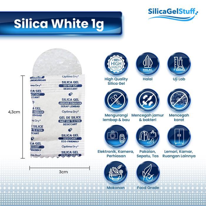 SILICA GEL WHITE 1 KG TERSERTIFIKASI UNTUK BARANG DAN MAKANAN