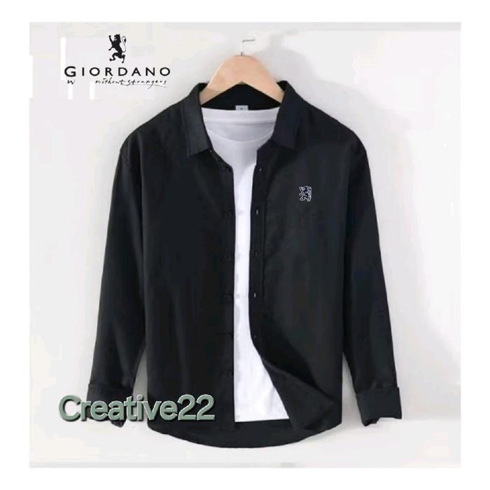 LIMITED EDITION  Kemeja Pria GIORDANO 3D Slim fit Kemeja Panjang Pria Casuall LIMITED EDITION 