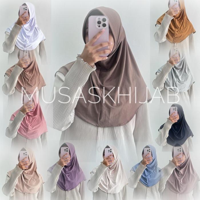 Bergo Sport M / Bergo Sport Jersey M Pet Besar / Bergo Jersey M Pet Lebar Jilbab Instan Sport M *