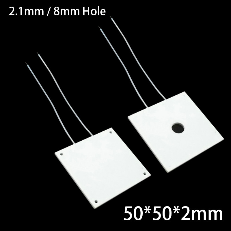 50*50*2mm 2.1mm/8mm Hole Bore 24V/36V/48V/60V/110V/220V High Temperature HTCC Alumina PTC Heat Plate
