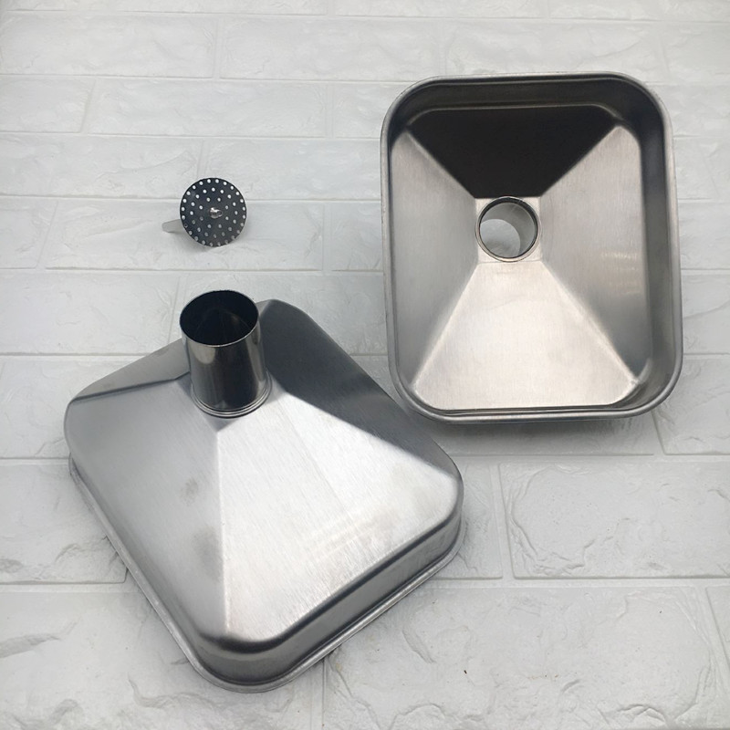 . 304 Stainless Steel Funnel For Kitchen Rice Grain Hopper Rectangular -