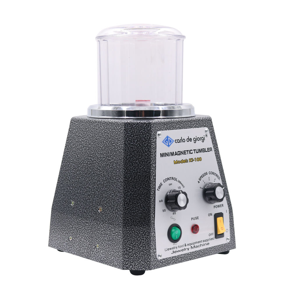 . Kt-100 Magnetic Tumbler Polishing Machine Mini Magnetic Jewelry Polisher Tumbler Jewelry Tools -