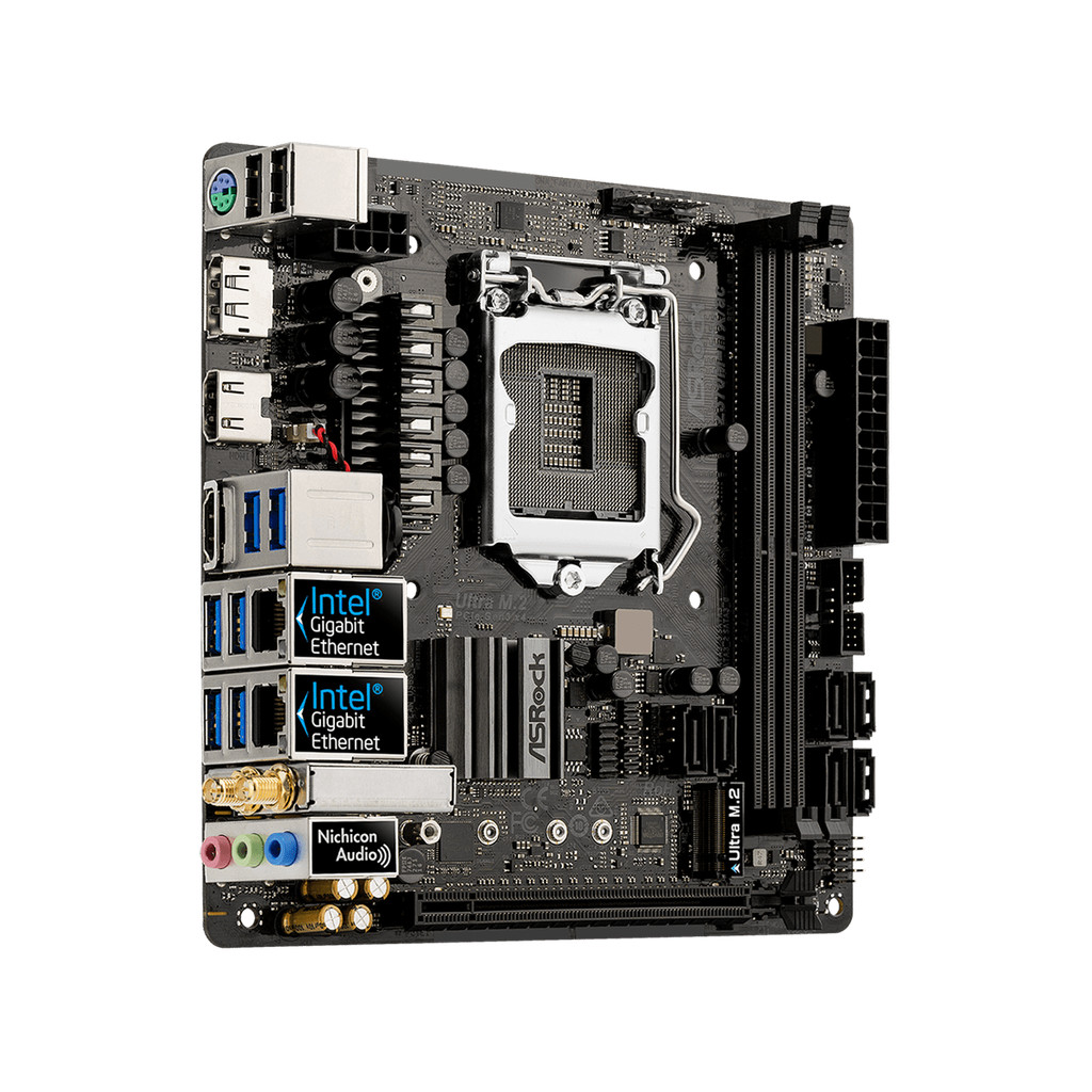 . Intel Z370 Mini-Itx Motherboard Asrock Z370M-Itx/Ac Lga 1151 Ddr4 -