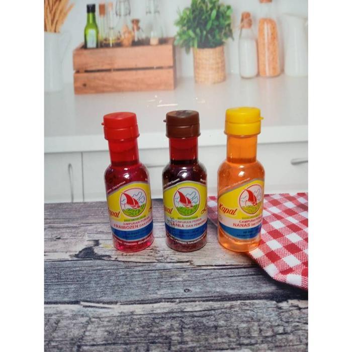 (6 pcs x 20 ml) KAPAL LAYAR Essence Cap Kapal Layar (Frambose, Nanas, Vanilla) Baking pasta rasa