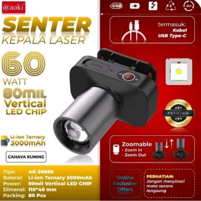 Eiger - Senter Kepala Zoom Aoki 60 Watt 800 Lumen