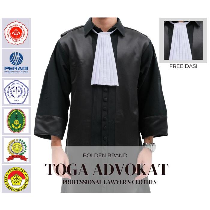 Bolden - Toga Advokat-Pengacara -Jubah Persidangan Advokat -Free Dasi Pria