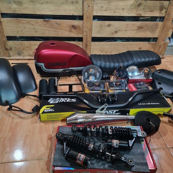 PAKET JAPSTYLE SCRAMBLER THUNDER125 MEGAPRO TIGER PAKET SCRAMBLER KUALITAS BAGUS FULLSET