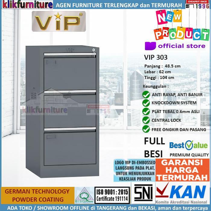 ` VIP 303 Filling Cabinet 3 Susun Besi