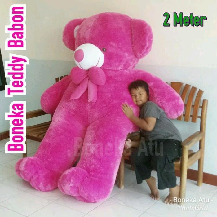 Boneka Raksasa Teddy Bear Super Jumbo Pita Besar 2 Meter Hadiah Kado Dolls Bulu Rasfur Lembut Dan