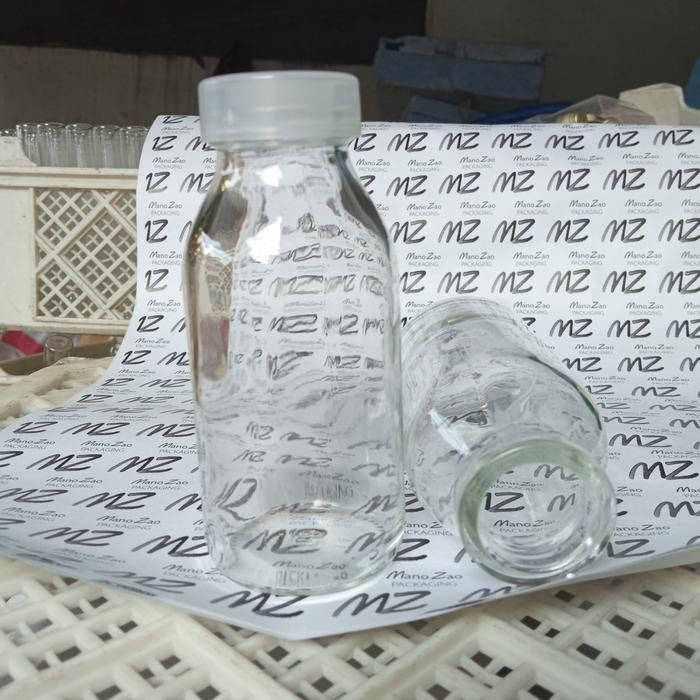 BOTOL KACA 100ML BENING TUTUP PLASTIK