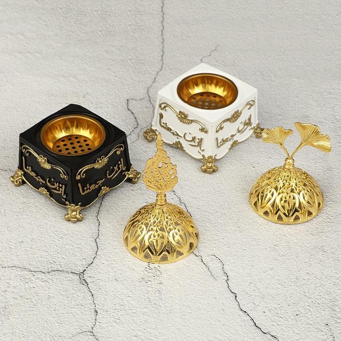 Ornamen Aroma Lavender Tempat Bakar Dupa Arab Putih Lilin Aroma Terapi VNIKE Hitam Bahan Resin Home