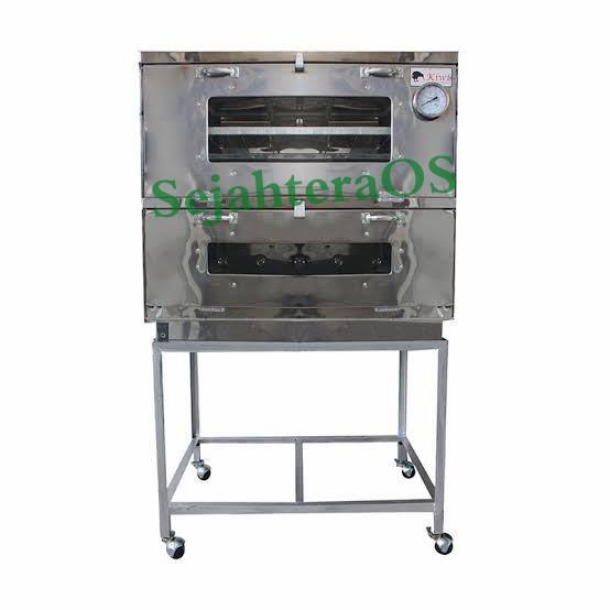 Oven Gas LPG Stainless Steel 2 pintu : 75cm bonus baki