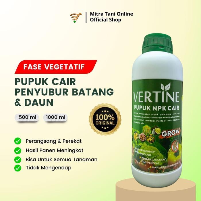 VERTINE GROW - Pupuk NPK Cair Fase Pertumbuhan dapat Menyuburkan Akar, Batang Pohon dan Daun