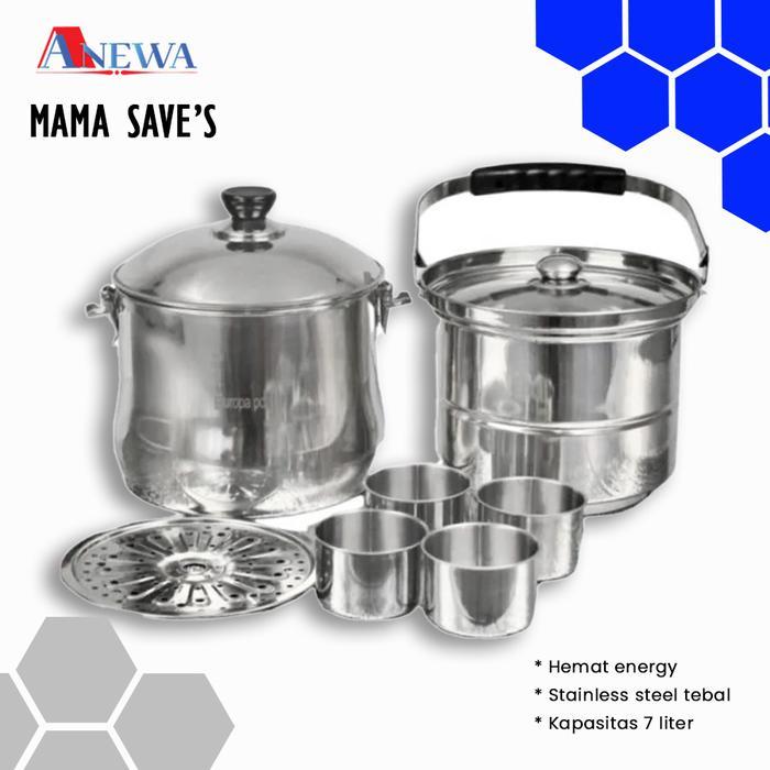Anewa Mamasave panci Alat masak stainlessteel hemat enegy wadah kitchenware multifungi menjaga