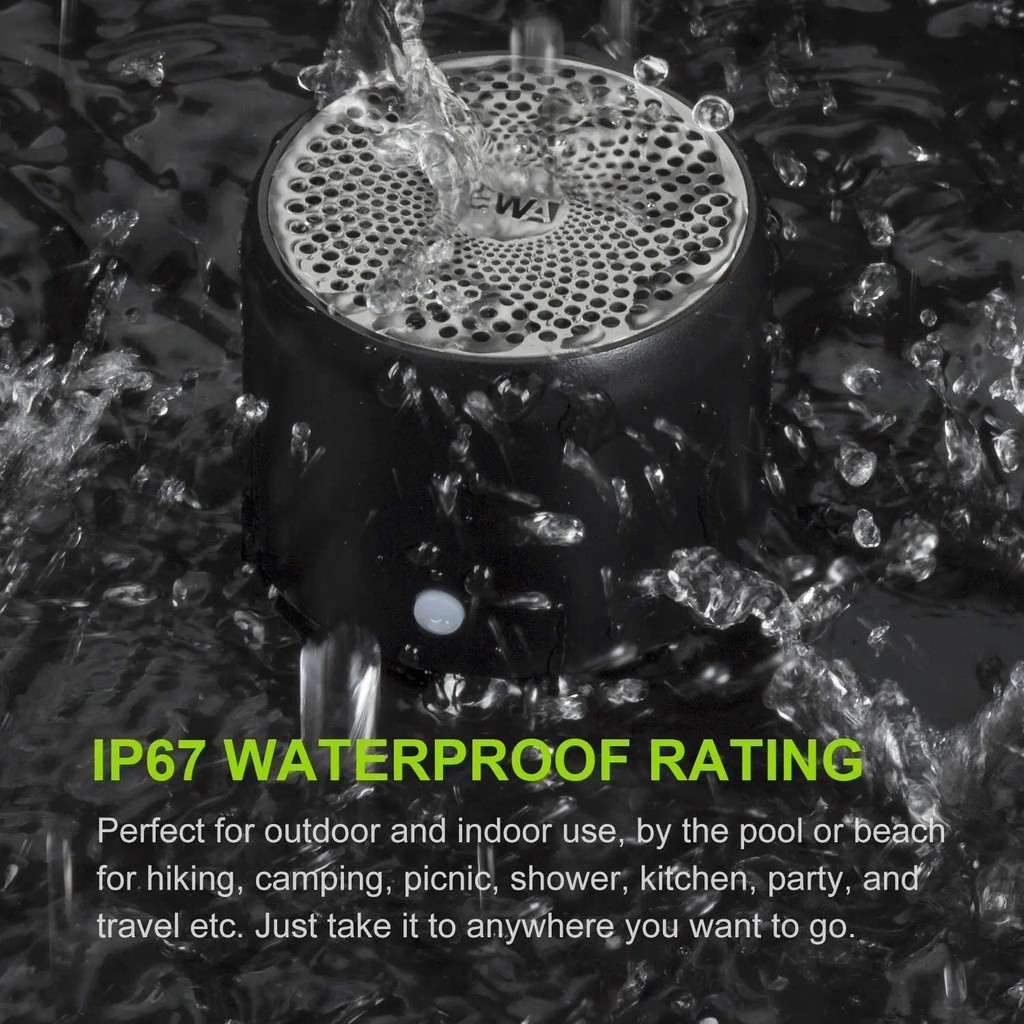 EWA A106 Pro Mini Bluetooth Speaker with Custom Bass Radiator, IPX7 Waterproof, Super Portable