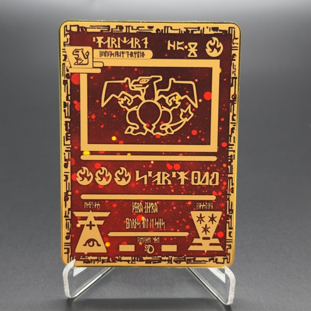 PKM Metal Ancient Mew Promo Movie Holographic Proxy Egypt Rare Black Star Cards Board Game Trading