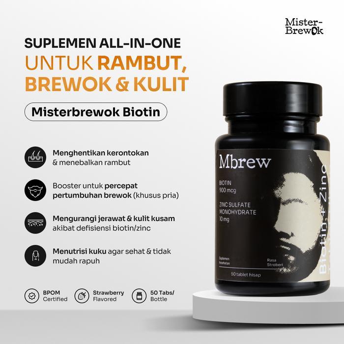 Biotin by Misterbrewok - Suplemen Vitamin B7 + Zinc Bersertifikasi BPOM