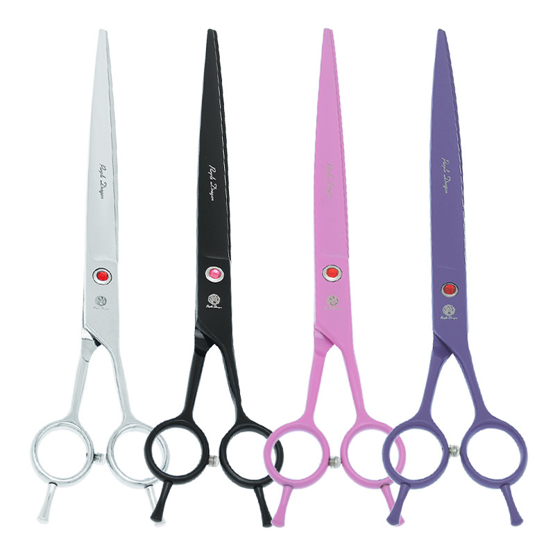 9 Inch Purple Dragon Dogs Scissors Animal Cutting Scissors for Pet Grooming Japanese Steel Curved