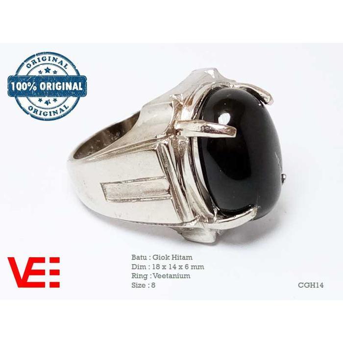 Vee Cincin Pria Batu Giok Hitam - Batu Akik Cgh14