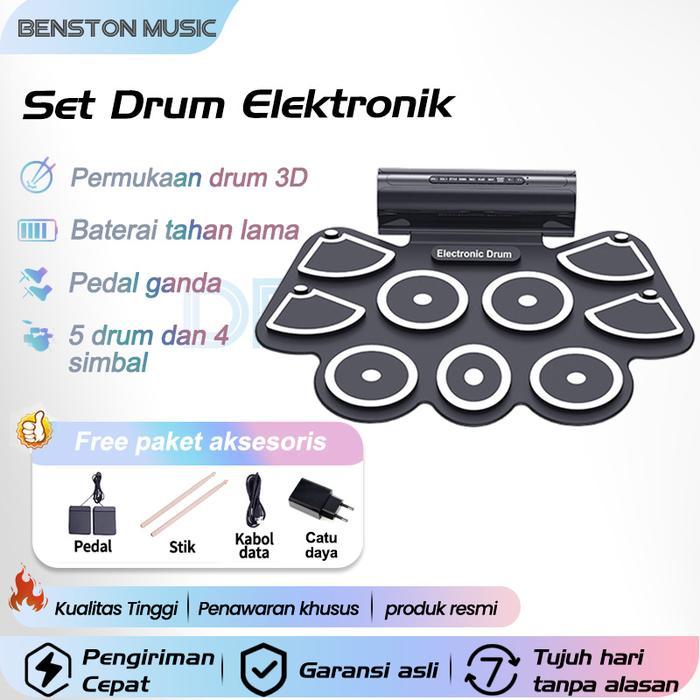 Set Drum/Set Drum Elektronik/Set Drum Set Lipat Nyaman/Set Drum Pemula Latihan Anak-anak