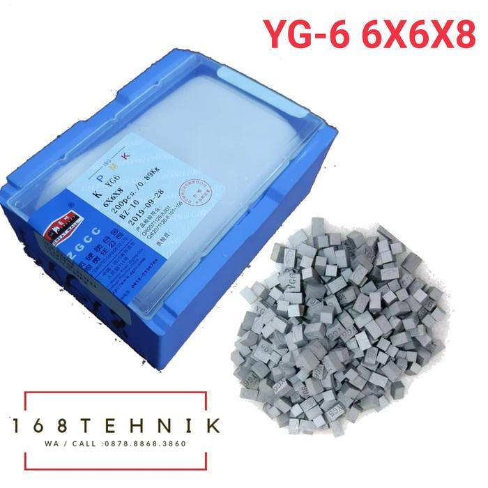 DISKON MATA WIDIA CEMENTED CARBIDE TIP YG6 6X6X8 BOX / BETEL WIDIA YG-6 6X6X8