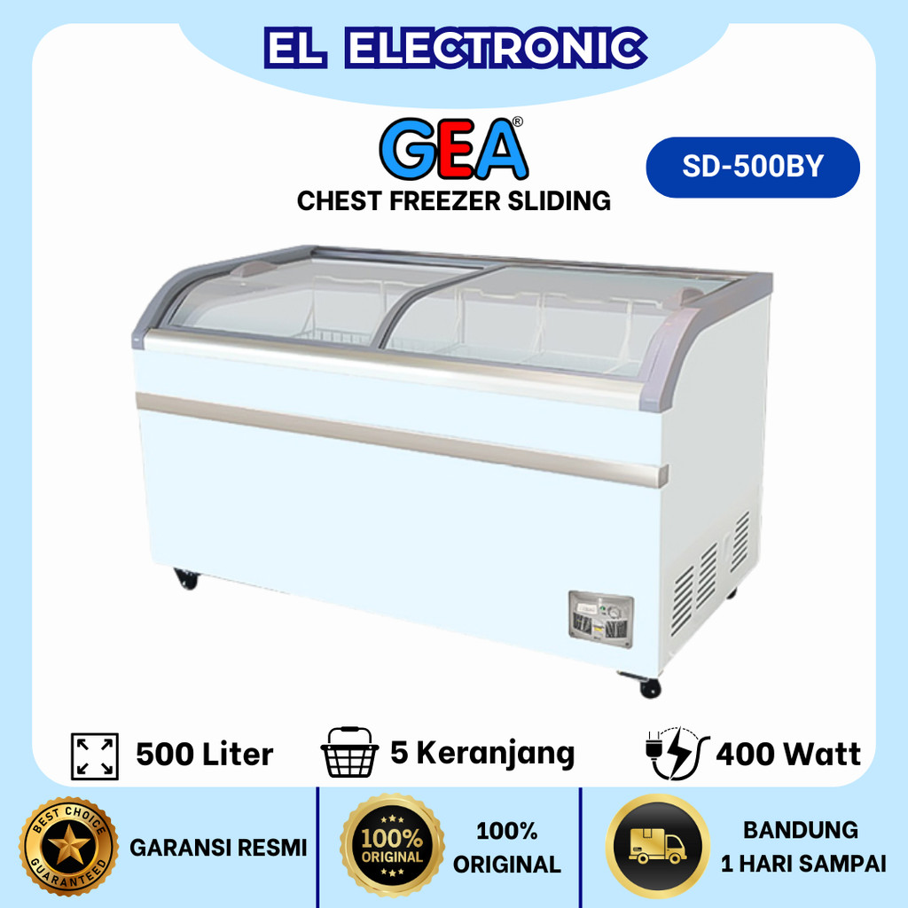CHEST FREEZER SLIDING GEA 500 BY KAPASITAS 500 LITER