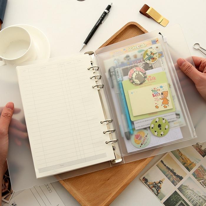 10Pcs A6 Ziplock Binder Pocket Pvc/Zipper Binder Pvc A6/Ziplock Bag/ Pouch/Zipper Pvc Diary Notebook
