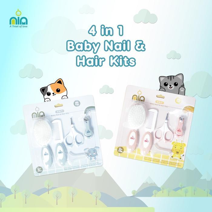 Gunting Kuku + Sisir Bayi 1 Set Lengkap 4in1 Nail Cliper and Hair Kits Murah