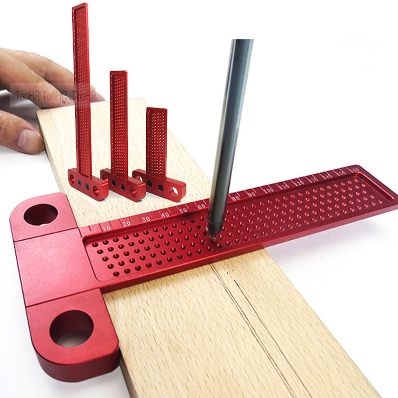 Woodworking Scribe 400mm T-type Square Ruler Hole Scribing ruler Drawing Marking Gauge Crossed-out