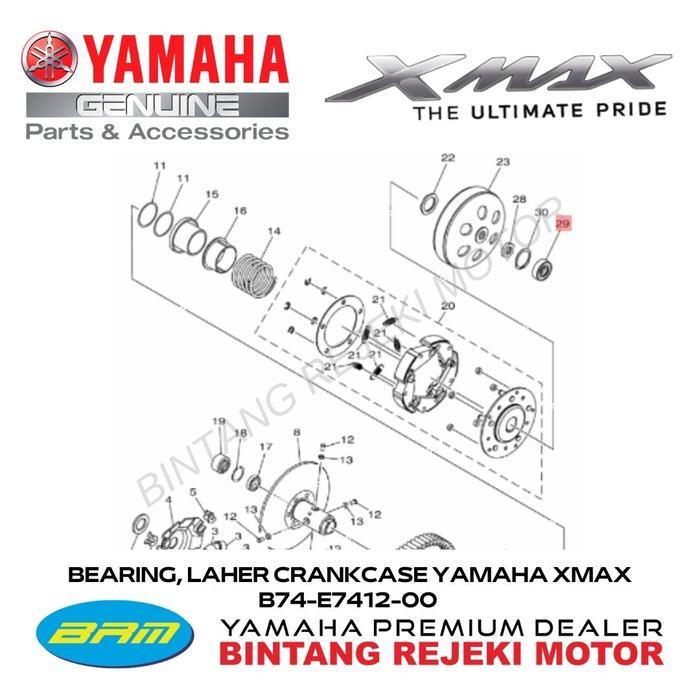 Furryraw// Bearing, Laher Crankcase Yamaha Xmax B74-E7412-00
