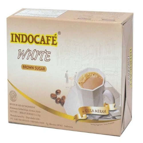 S13760 INDOCAFE WHITE BROWN SUGAR KOPI INSTANT 5`S X 21GR KTK MAJU BERSAMA (20260523)